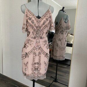 Aidan Mattox, size 6, Short Blush Beaded dress.